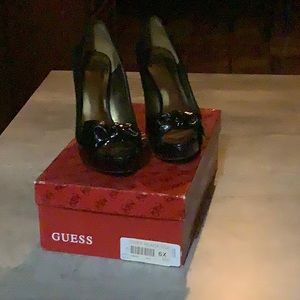 Black open toe heels